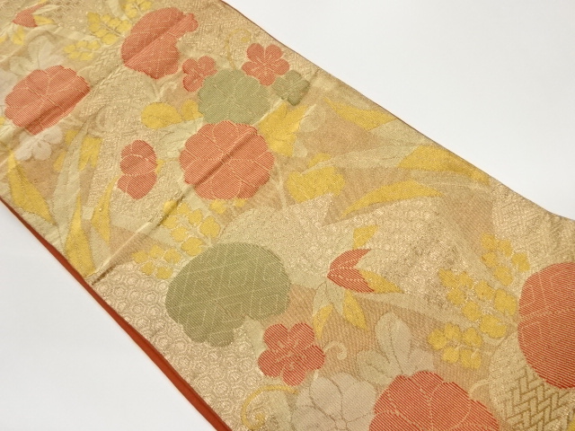 JAPANESE FUKURO OBI / WOVEN FLOWERS
